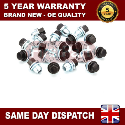 FirstPart 20x schwarze Radmuttern + Scheiben für Discovery + Range Rover 22mm Sechskant Sh