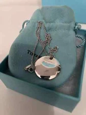 Tiffany & Co Elsa Peretti Disc Pendant Necklace, Excellent Condition