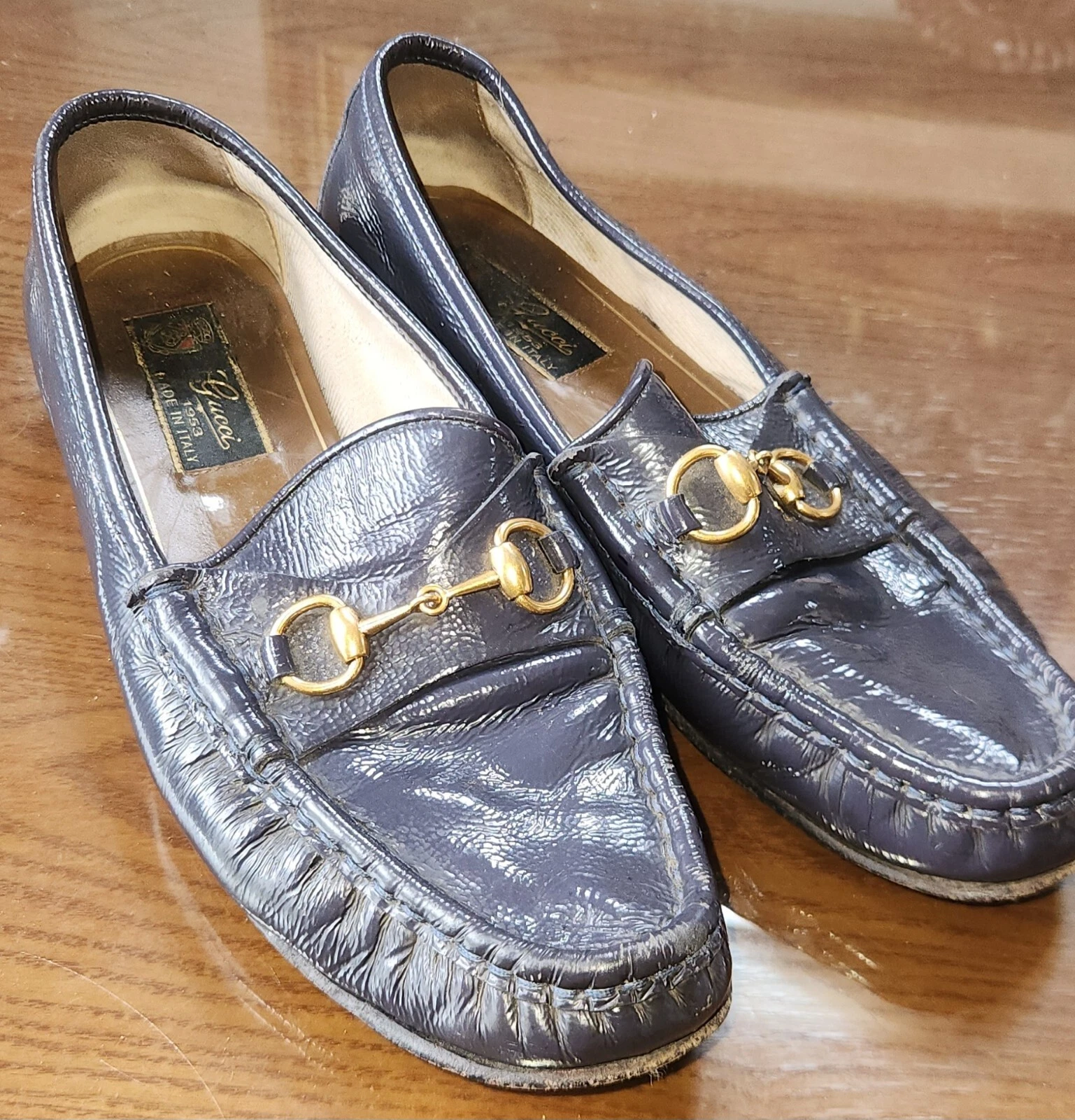 Mocassins vintage GUCCI FEMME en CUIR violet taille USA 7 37,5 UK 
