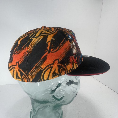 Marvel Avengers Super Hero Snap Back Black Baseball Cap Graphic Embroidered Hat - Picture 4 of 9