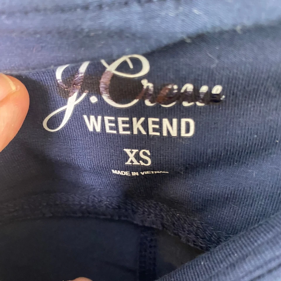 Leggings para mujer J.Crew 7/8 a rayas individuales azul marino talla XS AW158 algodón Foto 4 de 4