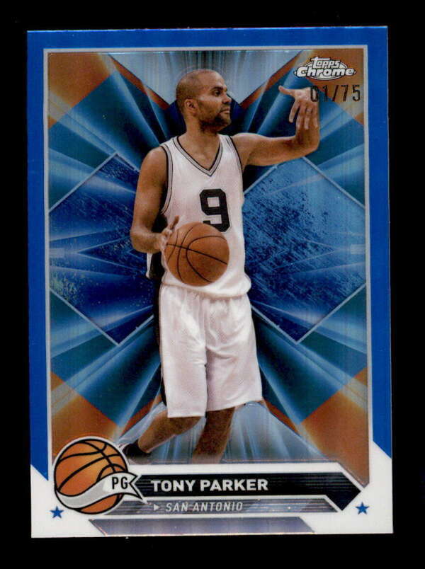 2023-24 Topps Chrome - Tony Parker #104 Blue Refractor /75