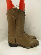 ACME Brown Leather Vintage Cowboy Boots Youth Size 3.5 B Style 3801 USA