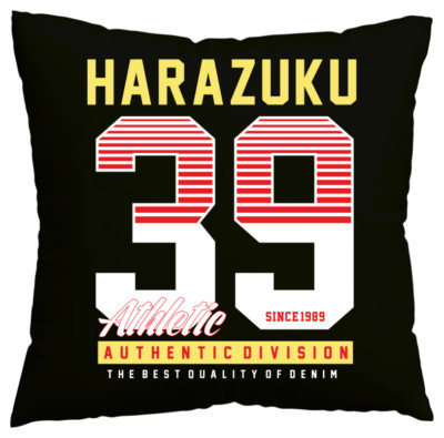 Kissenbezug HARAZUKU 39 ATHLETIC 1989 AUTHENTIC DIVISION USA AMER Schwarz 600901