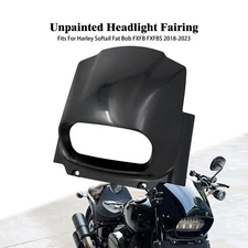 Front Headlight Fairing Mask Cowl Matte Black Cover For Harley Softail Fat Bob