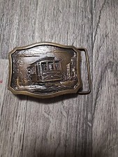 1977 San Francisco Cable Car Belt Buckle Solid Bronze 70mm Indiana metal craft