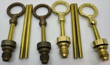 Cheval Mirror Mount Set Cast Brass Laurel Wreath vintage antique rustic art pict