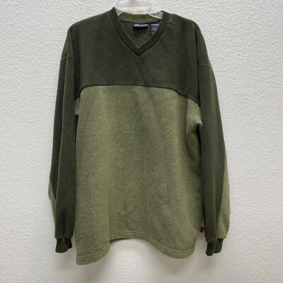 Faded Glory Sweatshirt Mens Large L Two Toned Green Fleece Y2K 90s Soft Cozy