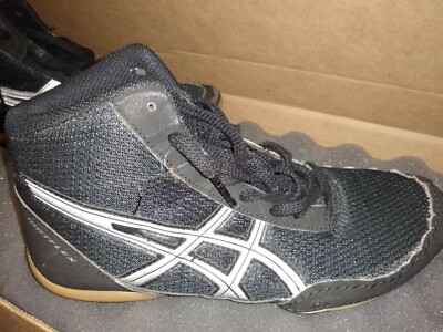 ASICS Kids Youth Size 6 Matflex Wrestling Shoes BLACK SILVER