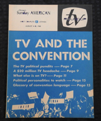 Chicago Il TV Roundup Regionalem Guide 1968 Democratic National Convention