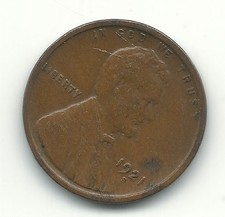 1921 S LINCOLN CENT-XF OBVERSE & WEAK STRIKE REVERSE-OLD US COIN-AGT245