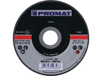 10er PACK(Stk) PROMAT  Schruppscheibe  D180xS8mm gekröpft Stahl Bohrung 22,23 mm