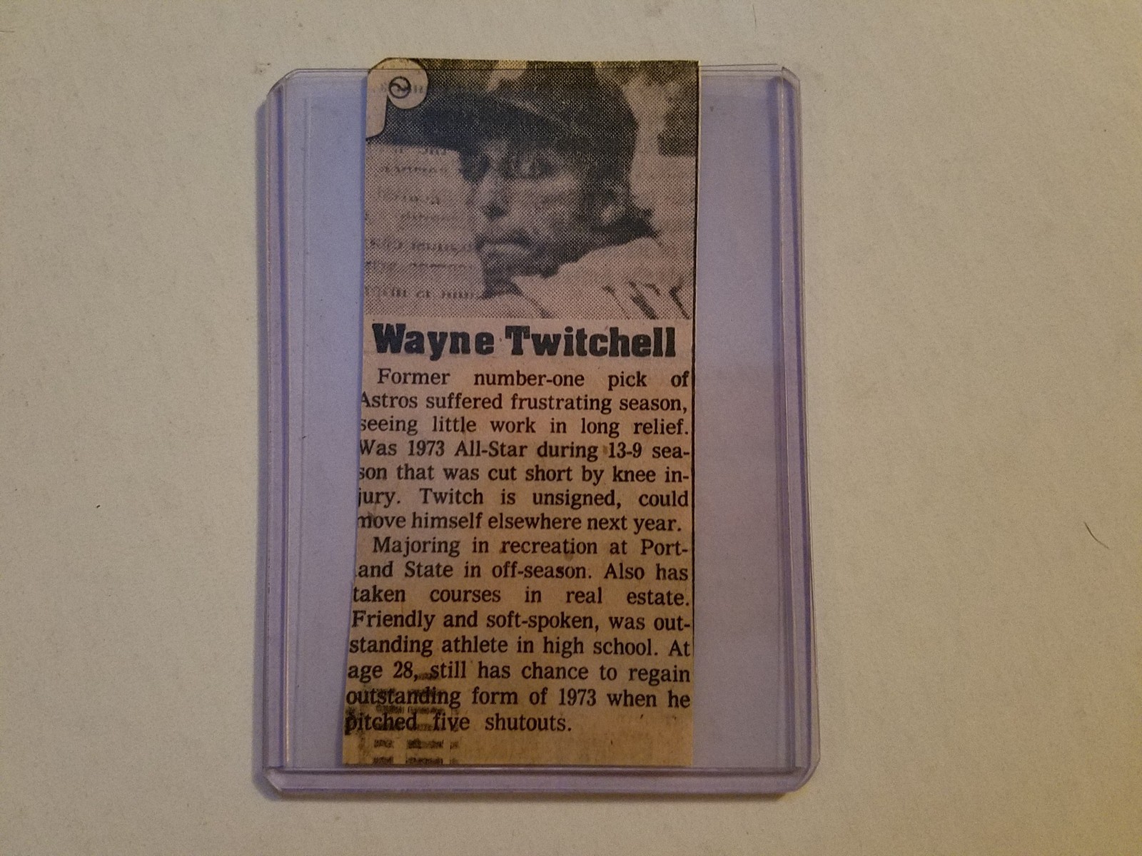 1976 NL Playoffs Wayne Twitchell Evening Bulletin Scrapbook Card RARE Vintage Collectible