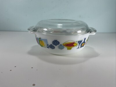 Pyrex Fiesta Vintage JAJ Pyrex Auflaufform Schüssel mit Glasdeckel 7 Zoll