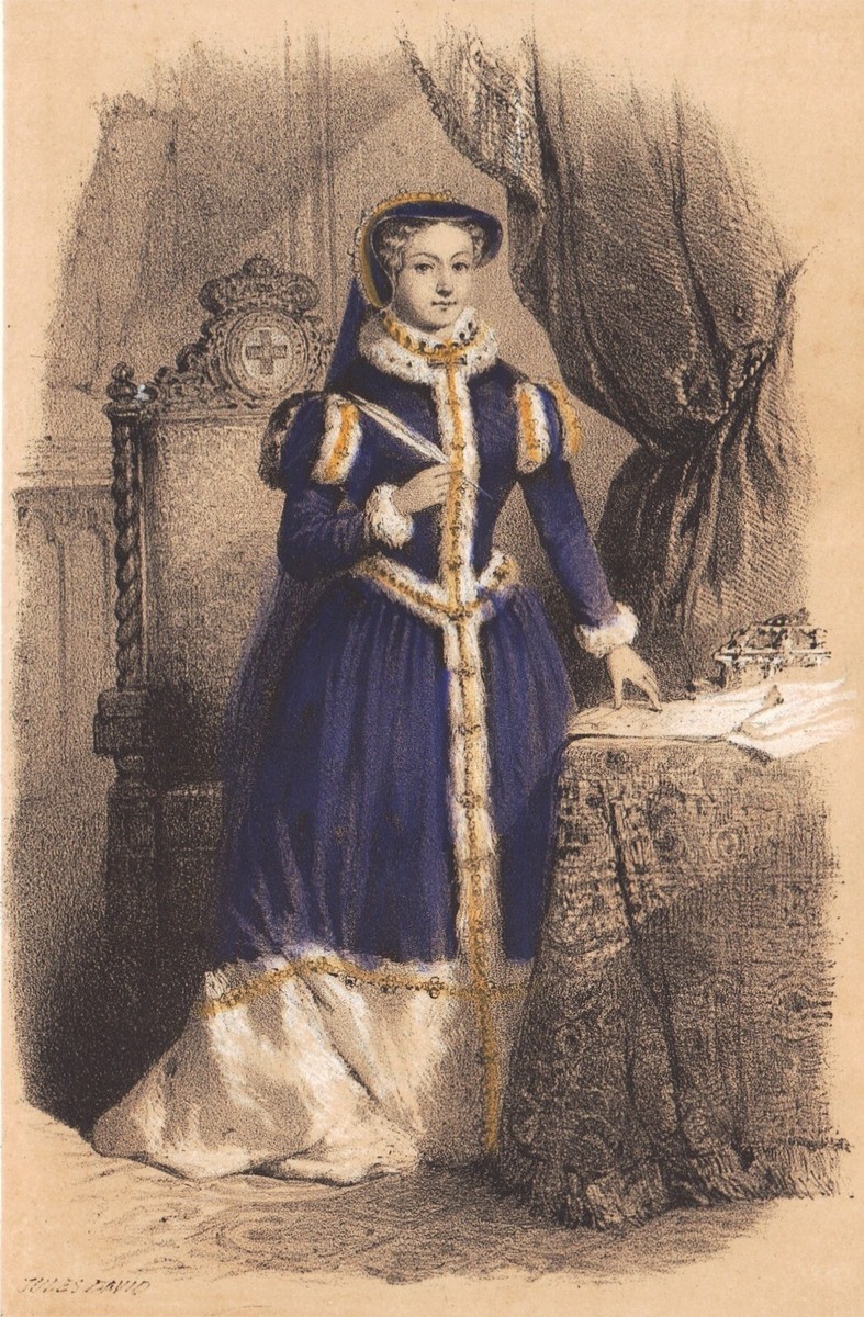 Portrait XIXe Mary Tudor Marie Ire Queen of England Première Reine
