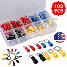 102Pcs Insulated Splice Spade/Crimp/Ring Terminal Electrical Wire Connectors Kit