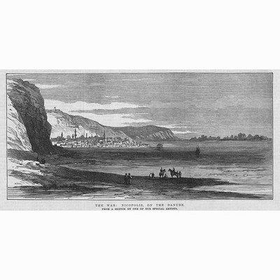 BULGARIEN Blick auf Nikopol an der Donau - antiker Druck 1877