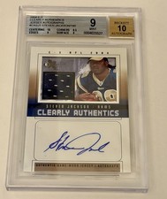 2004 E-X Steven Jackson RPA Auto /100 BGS 9 Auto 10 Rookie Patch Rams