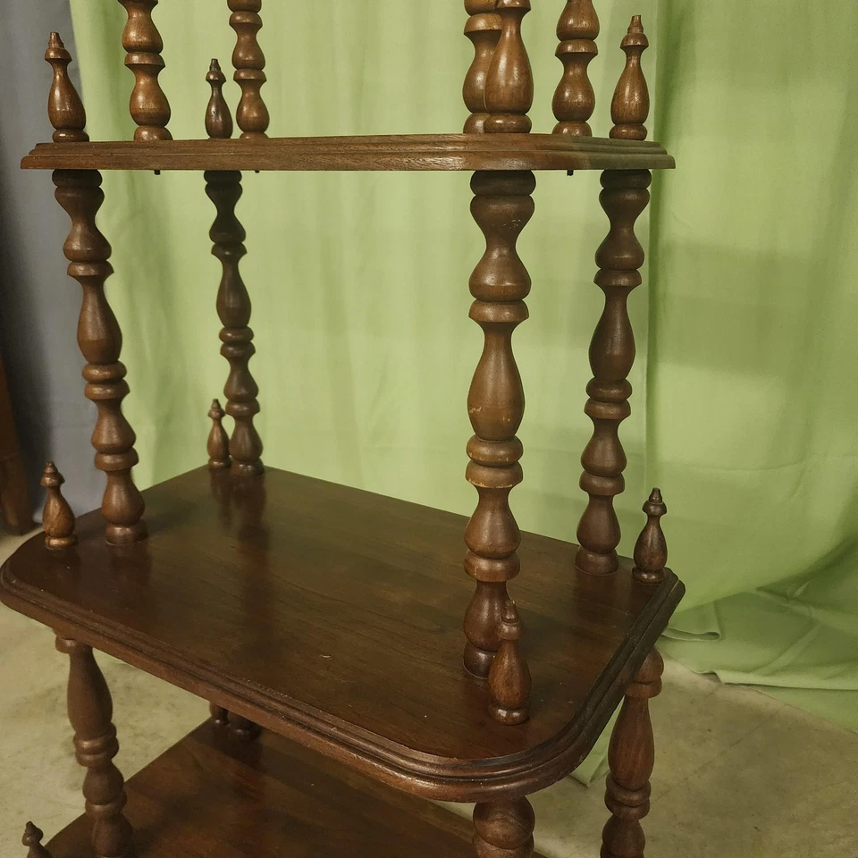 Деревянная витрина Etagere Whatnot 5-уровневые наконечники для шпинделя антикварные высокие - Изображение 4 из 4