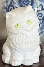 Vintage Alliance Plastics Hard Plastic Blow Mold Persian Cat Coin Bank RARE