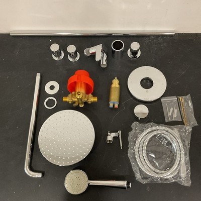 Riobel Edge Shower Kit Coaxial 2-Way Thermostatic System Chrome KIT323EDTMC