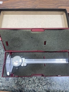 Starrett 120A 6 Dial Caliper White Calibrated In Good Condition W/case