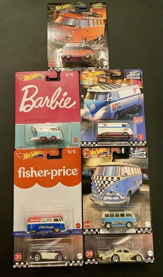 Hot Wheels Car Culture VW  Lot Of 7 SAMBA BARBIE  KOOL KOMBI T1 PANEL BUG KAFER