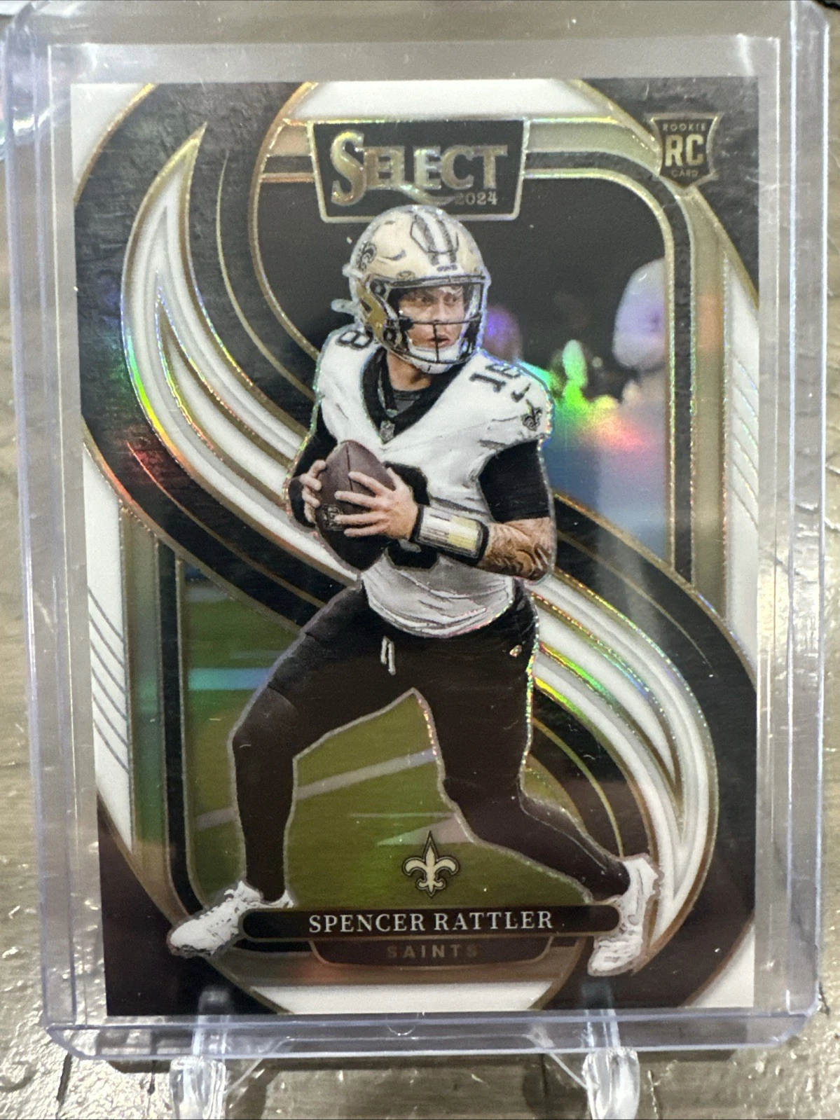 2024 Select Spencer Rattler Premier Rookie RC White Prizm /35 Saints