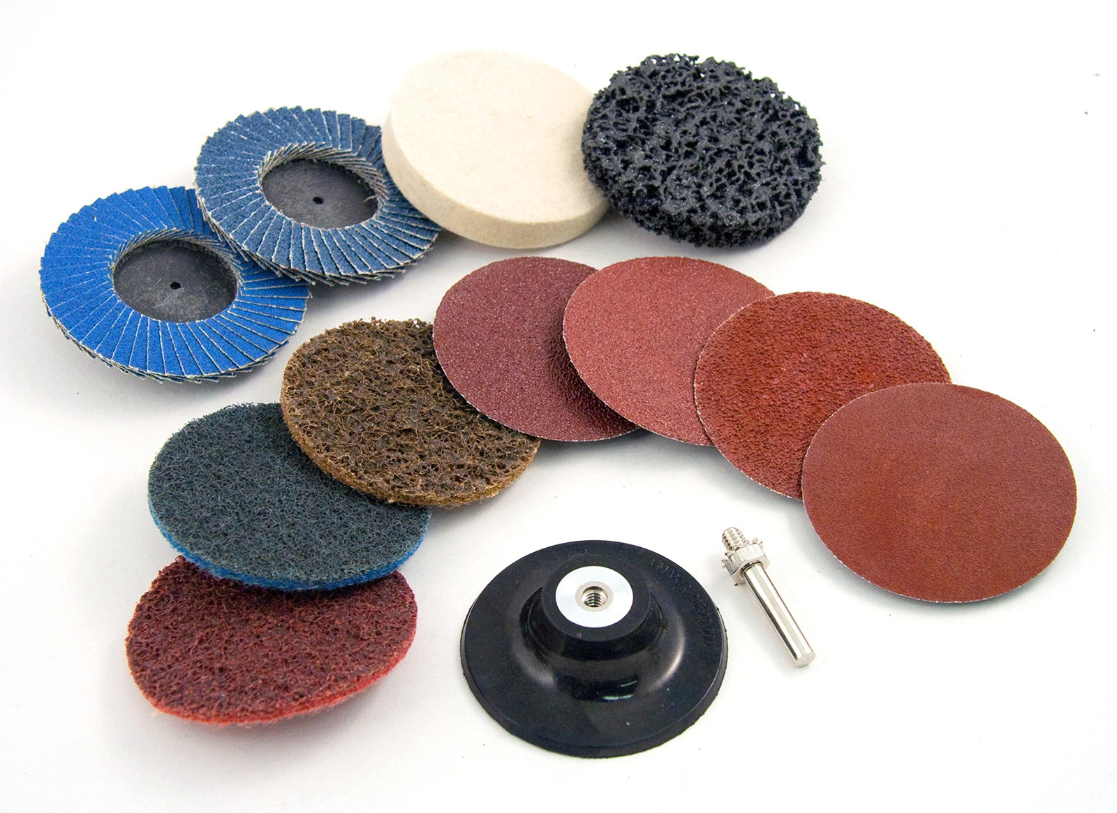 12-Piece 2-Inch 36-120 Grit Twist Lock Abrasive Sanding Discs Set