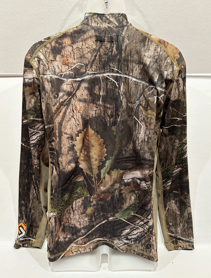 ScentLok Lightweight 1/4 Zip Base Layer Camo Hunting Shirt Mossy Oak Mens Size L - Image 2 of 4