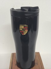 Porsche Thermo Mug Black Insulated Travel Coffee Cup New Condition.