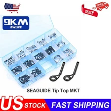 12~60Pcs Black Micro Fishing Rod Tip Guide Repair Kit Fishing Rod Build & Repair