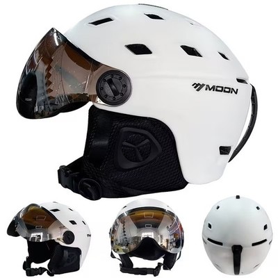 MOON Goggles Ski Helmet Made from Integrated PC+EPS Snowboard Outdoor L WHITE