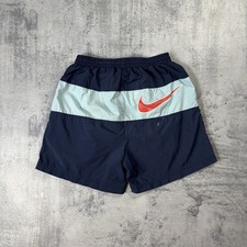 90s Nike Big Swoosh Nylon Track Stripped Shorts Y2K size L Vintage