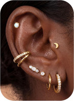 5/7 Paar Ohrringe Gold Set Hypoallergene Chirurgenstahl Ohrringe Damen Creolen O