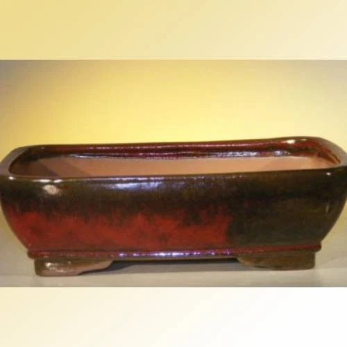 Maceta Bonsai de Cerámica Roja Parisina - Rectángulo 12.0" x 9.5" x 3.375" Gran Regalo Foto 2 de 2