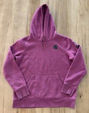 Women's Carhartt Size Large 12-14 Logo Sleeve Hoodie Relaxed Fit Sweatshirt