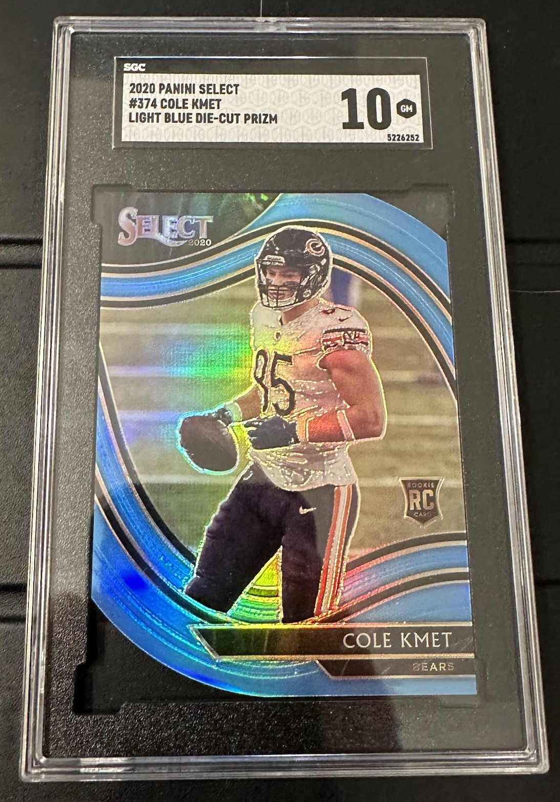 2020 Panini Select - Field Level Cole Kmet #374 Light Blue Prizm Die-Cut (RC)