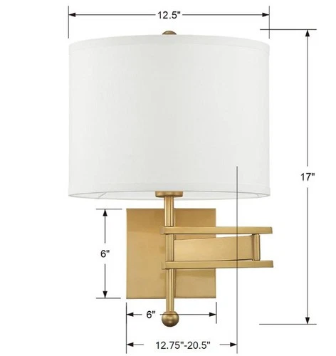 Crystorama Marshall 18" High Aged Brass Wall Sconce - Picture 8 of 8