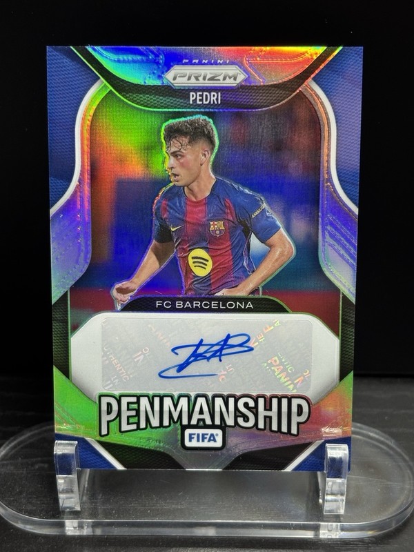 2025-26 Panini Prizm FIFA Pedri #P-P Silver Prizm Penmanship Auto Barcelona /99