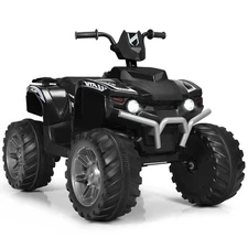 Costway 12V Kids 4-Wheeler ATV Quad Ride On Car w/ LED Light & Music Black