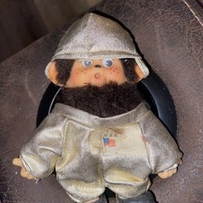 Rare Vintage Monchichi Monkey Astronaut Googly Eyes Thumb sucker
