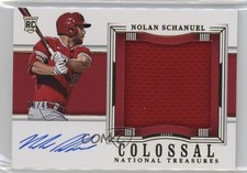 2024 Panini National Treasures Colossal Material 8/49 Nolan Schanuel Auto 0hw6