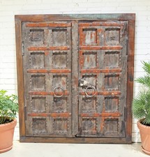 Antik Holz Groß Fenster Rahmen Mit 2 Verkleidung Original Alte Handgefertigt