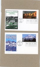 NATIONAL PARKS INT'L POSTCARDS / BADLANDS NAT'L PARK & MOUNT RAINIER NAT'L PARK