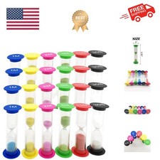 24PCS Sand Timer Assortment Plastic Sand Clock Timer 30s / 1min / 2mins / 3mi...
