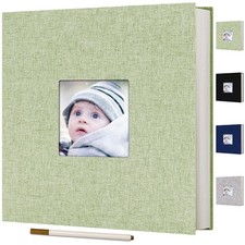 Photo Album Self Adhesive Scrapbook for 4x6 5x7 8x10 Pictures Linen Cover Scr...
