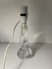 Vintage crystal glass Twisted Lamp Base. 1950s Sevres France Working