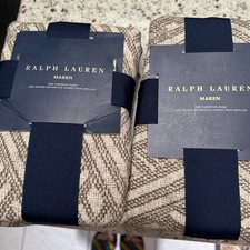 2 RALPH LAUREN EURO PILLOW SHAMS MAREN DIAMIAN TAN 26 Sq BNIP