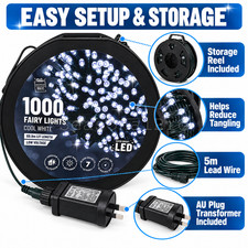 Festive Magic 1000 LED Fairy Lights 69.9m Timer Indoor Outdoor Choose Colour — image 8